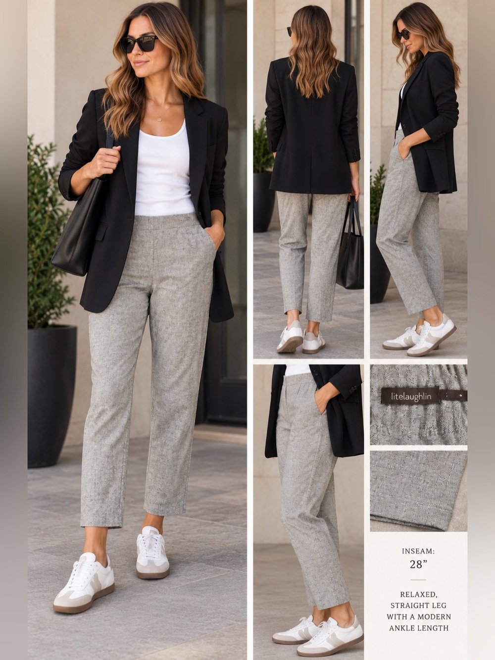J. McLaughlin Heathered Gray Pull On Pant.‎